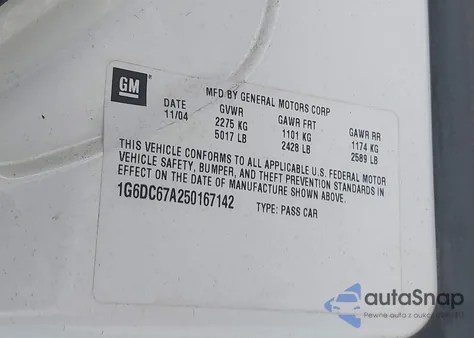 2005 Cadillac Sts V8 from USA, damaged, VIN 1G6DC67A250167142